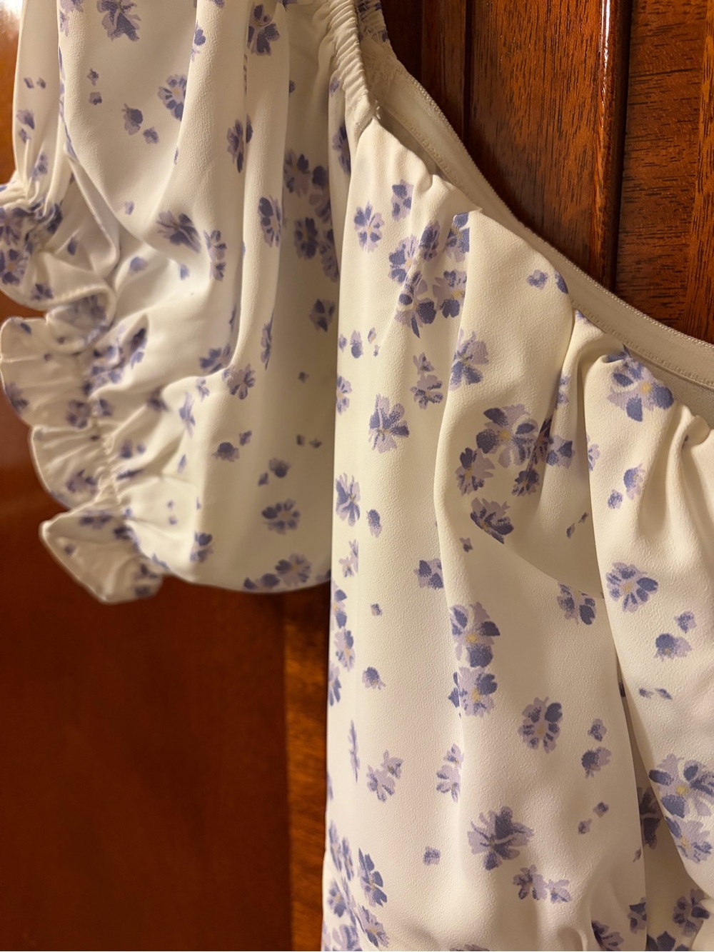 White Floral Chiffon Dress